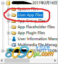 user app files